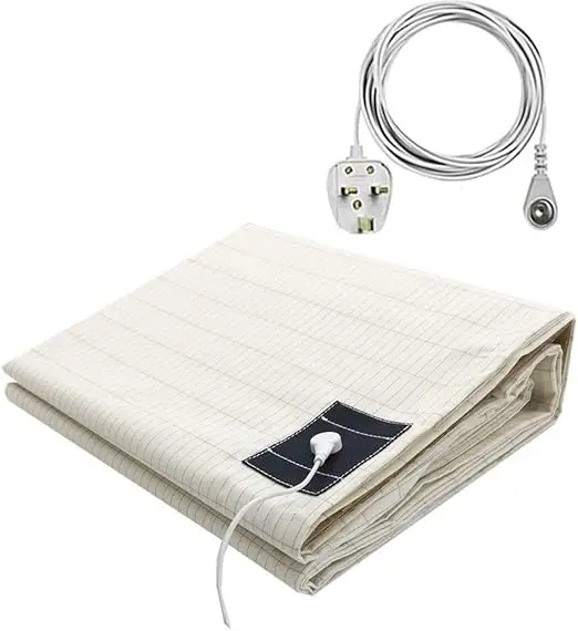 grounding bed sheets Conductive Earthing Sheet with UK Connection Cord for Better Sleep green skin-friendly silver durable