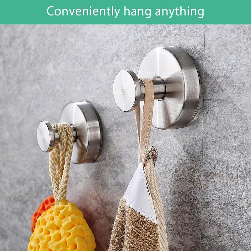 2 Pcs Vacuum Suction Cup Hooks, Reusable Heavy Duty Towel Suction Cup, Waterproof Removable ABS Suction Hooks for Bathroom Kitchen Bedroom 1