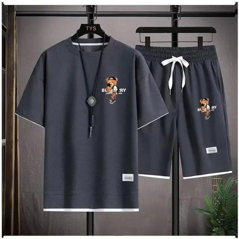 Hip Hop Summer Streetwear cat Graphic Luxury Short Sets Men Designer Clothes Oversized Unisex Tshirt Shorts Brand Outfit beach 8