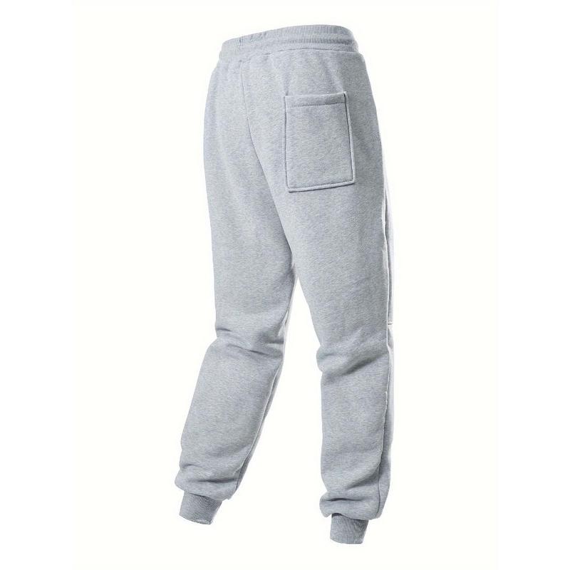 3pcs Men's Casual Solid Color Joggers, Men's Drawstring Pants With Pockets For Sport And Casual Wear Fabric Menswear Polyester Stretch 3