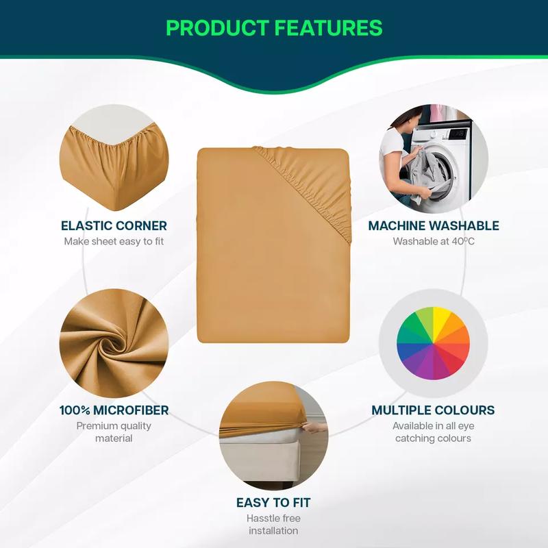 Cozy Products 25cm Deep Elastic Fitted Sheet for Mattresses - Soft and Comfortable - All Sizes Available 5