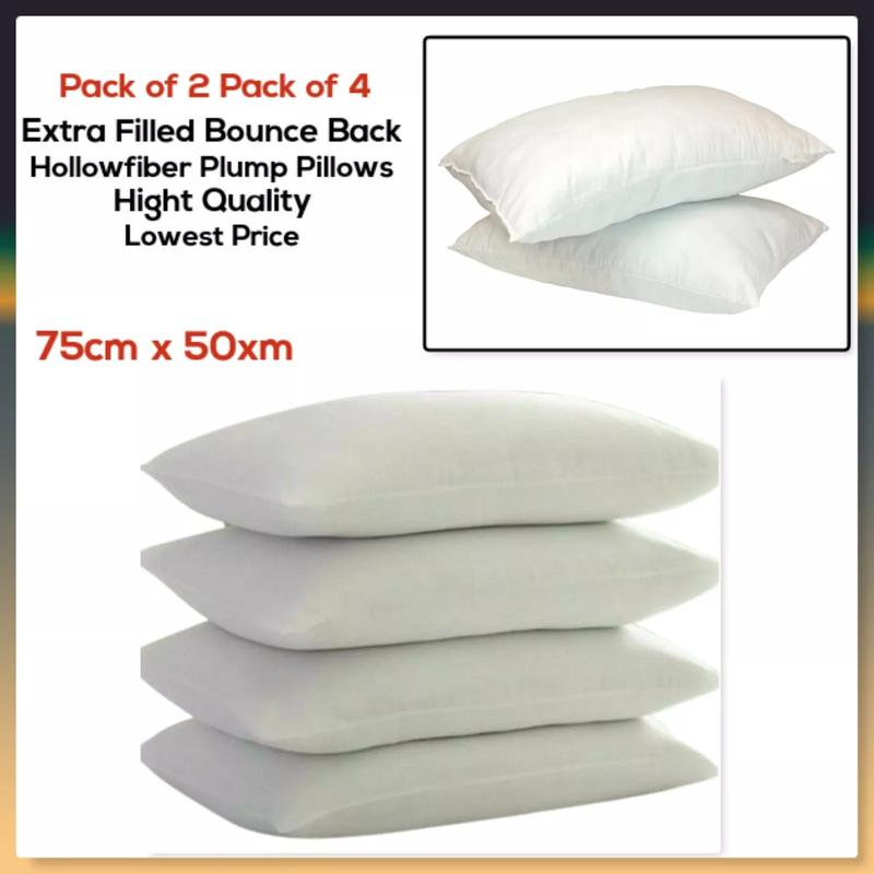 Spark House Hotel Quality Pack of 2,4 Pillows Bounce Back Anti Allergic Bedding Plump Pillow 1