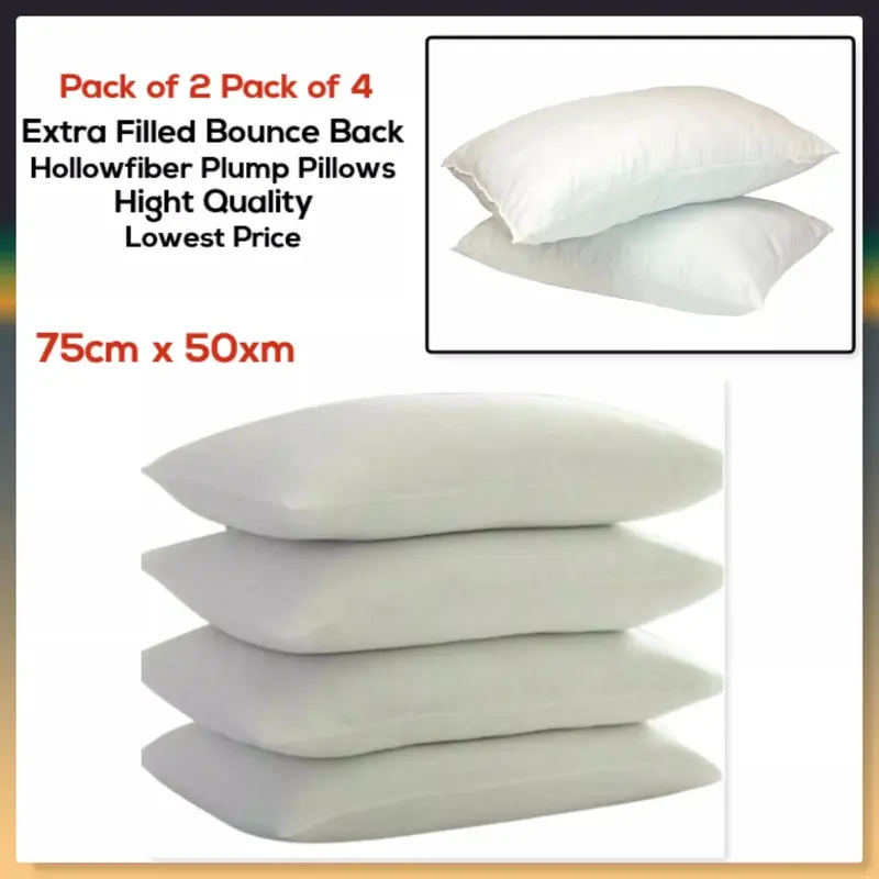 Spark House Hotel Quality Pack of 2,4 Pillows Bounce Back Anti Allergic Bedding Plump Pillow 1