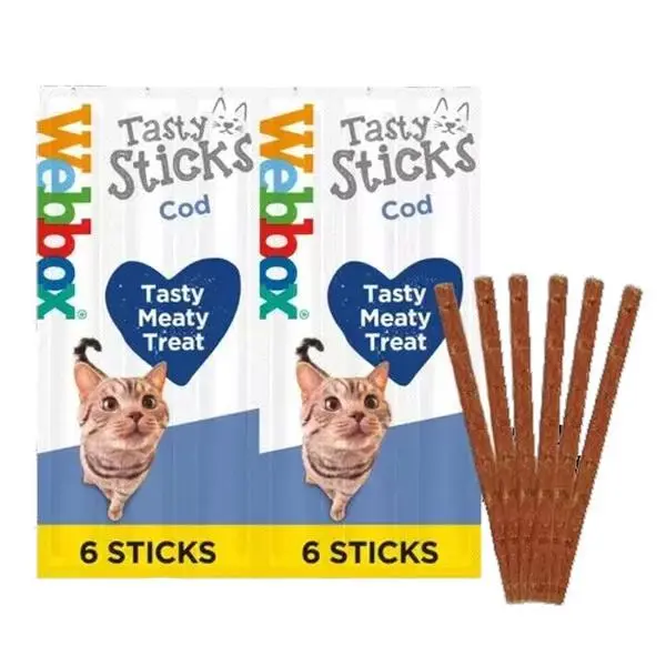 WEBBOX COD FLAVOUR Tasty Cat Sticks – 6 Sticks