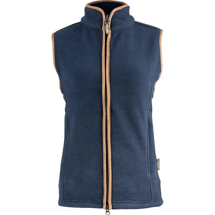 Jack Pyke Ladies Countryman Fleece Gilet in Navy - Thermal Fleece Gilet, Adjustable Waist Cord, Full-Length Double Puller Zip - Comfort