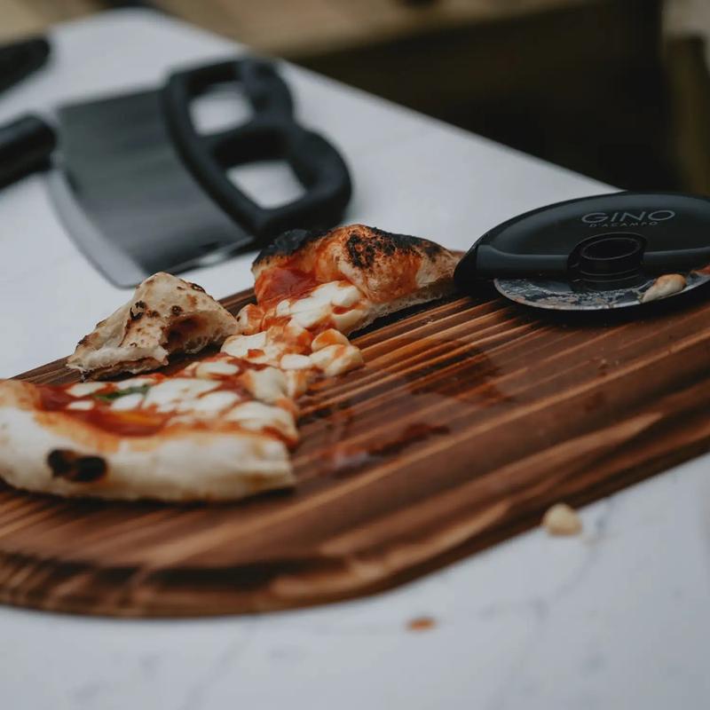 Wooden Serving Board - Premium Pine Burnt Wood Finish for Kitchen or Outdoors - Gino Pizza Ovens 3