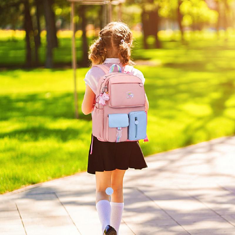 Water Resistant Children School Bags for Girls Primary School Backpack Schoolbag for Kids - Purple+Pink 7