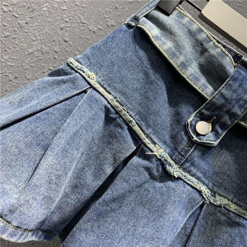 Product Introduction of new-Harajuku Vintage Light Blue Sweet Pleated Denim Skirt Women Y2K Street Fashion New Popular Slim A-shaped Half-length Hip Skirt 10