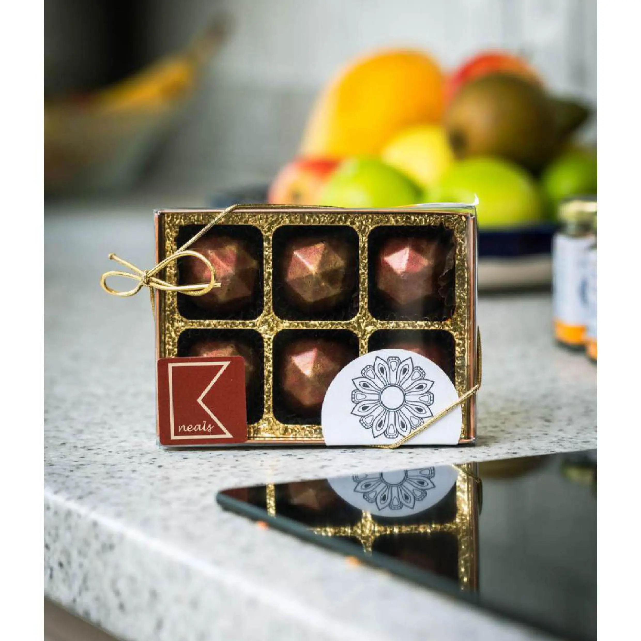 Dark Chocolate with Divine Turmeric Tea flavoured milk chocolate ganache