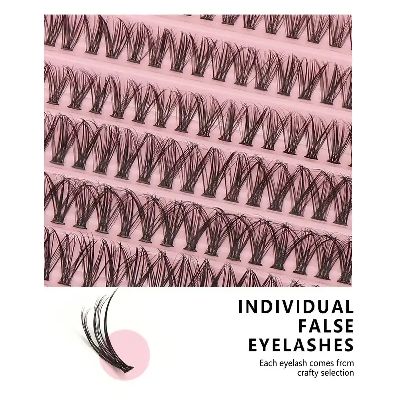 200pcs Clusters Individual Cluster Lashes DIY Lash Extension 8-16mm Wispy Cluster Lashes Thin Band Crosscriss Natural False Eyelashes Fluffy Makeup 7