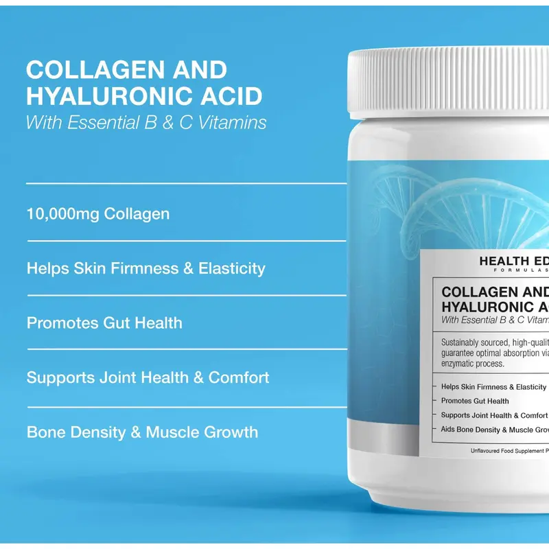 Collagen with Hyaluronic Acid Powder | Collagen Peptides | Hair, Skin, Nails | Healthy | 2