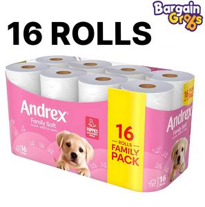 Andrex Gentle Clean Toilet Rolls – 16 Rolls | Soft, Strong & Gentle on Skin Tissue