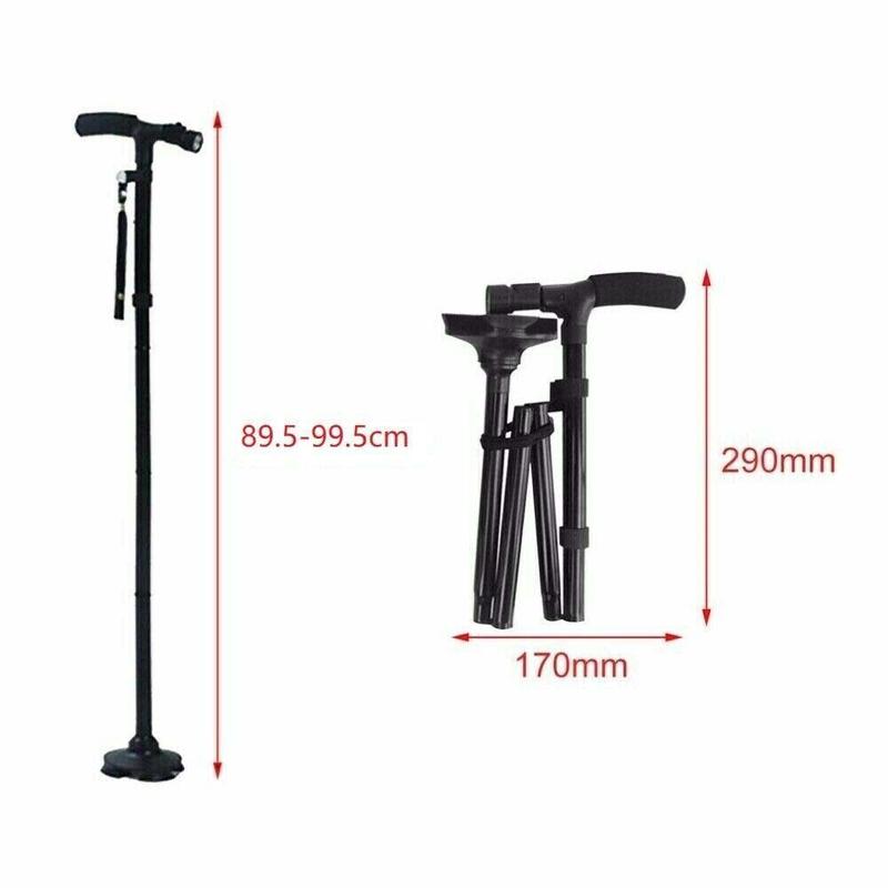 Adjustable LED Walking Stick, Collapsible Safety Cane for Hiking, Travel & Outdoor Activities, Comfortable Grip 1