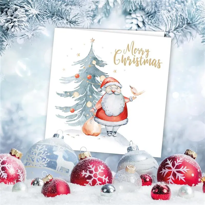 Charity Christmas Cards. Pack of 24. Each Christmas Card multipack has 4 different Watercolour Characters designs. Ecofriendly and UK made. Blank Inside. 115 x 115mm card size. 4