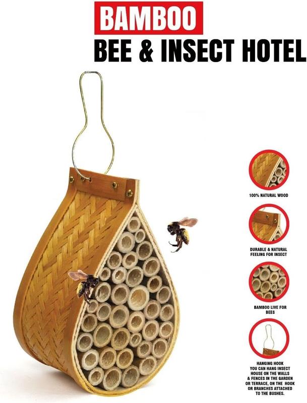 Bamboo Nest House Hanging Bee Bugs Oval Insect Hotel Hanging Teardrop Bee House By MantraRaj 1