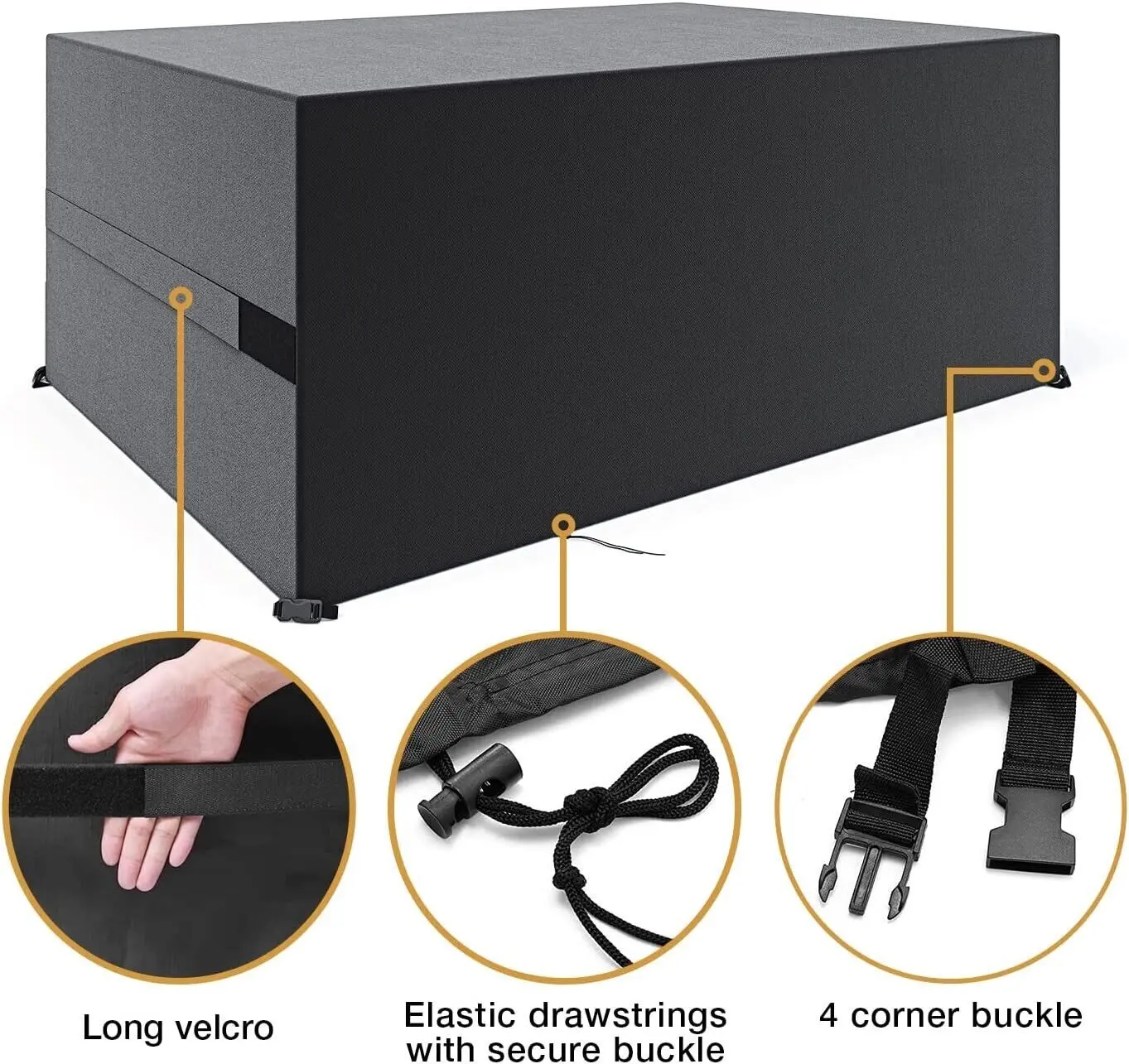 Waterproof Garden Furniture Cover with Buckles Heavy Duty 90.5x65x31.5inches