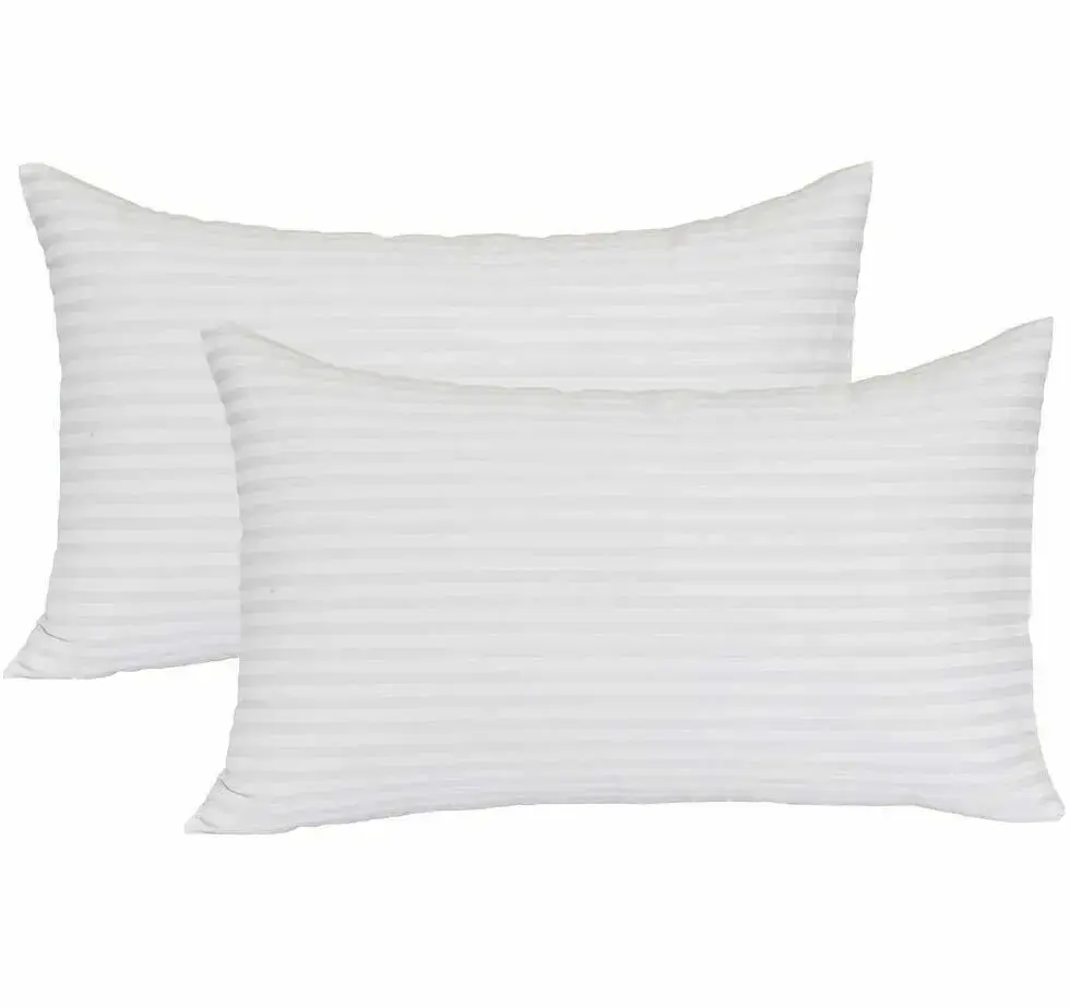 Pack of 2 & 4 Pillows, Luxury Bounce Back Hollow Fiber Filling Stripe Pillow Pair