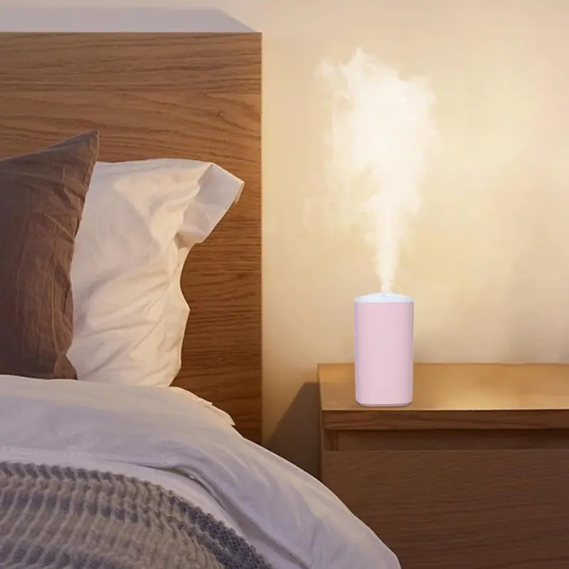 Mini 12oz Humidifier with Night Light & Essential Oil Diffuser - Quiet Cool Mist for Bedroom & Plants  USB Powered, Rosy & Top Fill 0