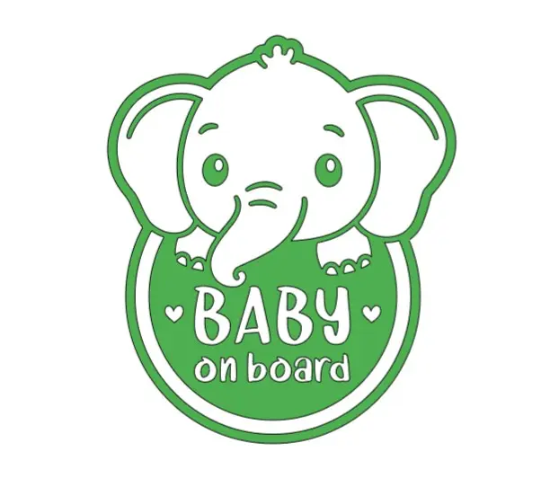 Baby Boy On Board Elephant Car Bumper Sticker Vinyl - High Quality Outdoor Sticker for Vehicle Window or Bodywork - Decor, Decorative 2