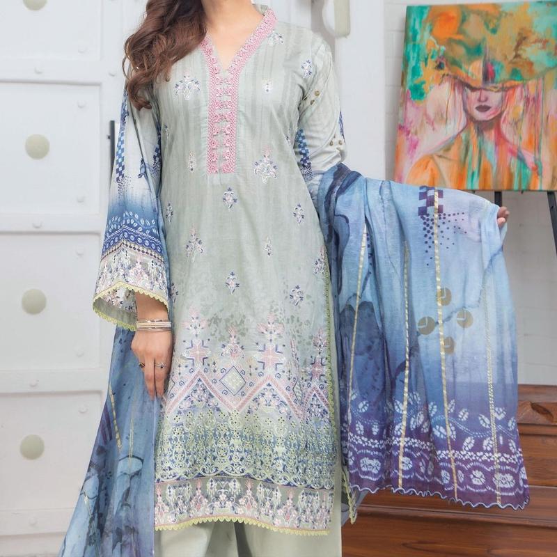 ML7 D4 Pakistani Ladies Readymade Shalwar Kameez Suit with Printed Dupatta 2