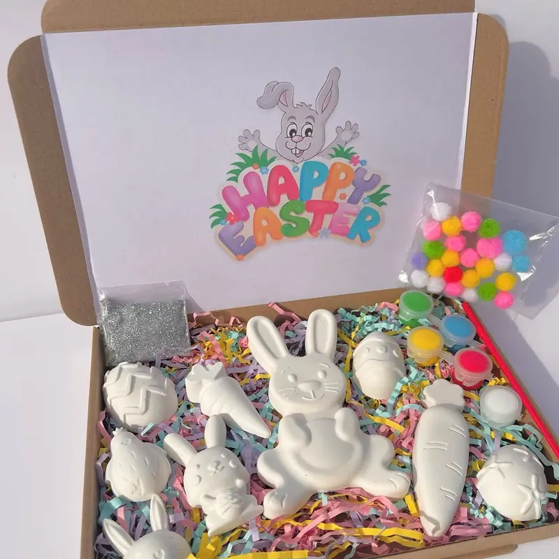 BUNDLE Easter Paint Kit -  Kids Activity Box Bunny Rabbit and Eggs - DIY Craft Box 3