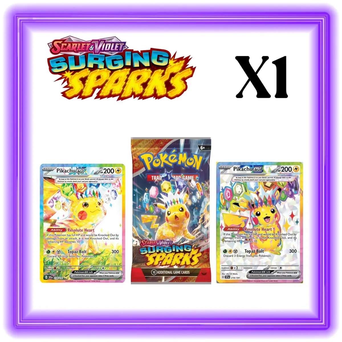 Pokémon TCG - Surging Sparks x1 Booster Pack (Trading Cards)