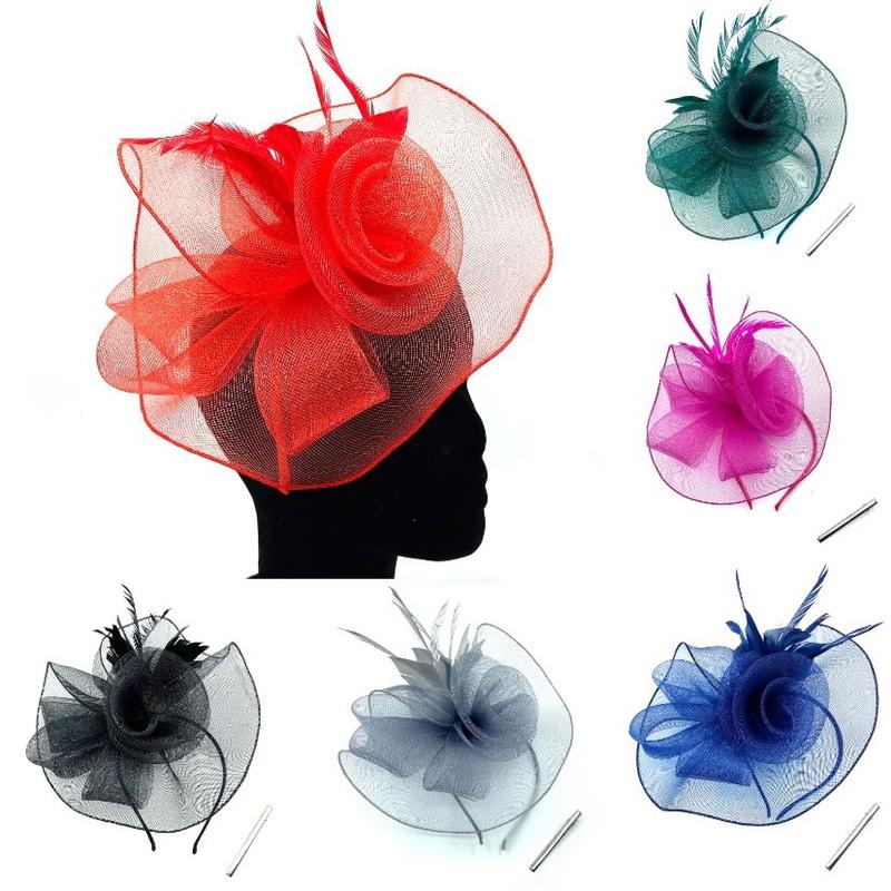 Feather Fascinator for Ladies - Includes Clip and Aliceband - Perfect for Royal Ascot, Races and Weddings 0