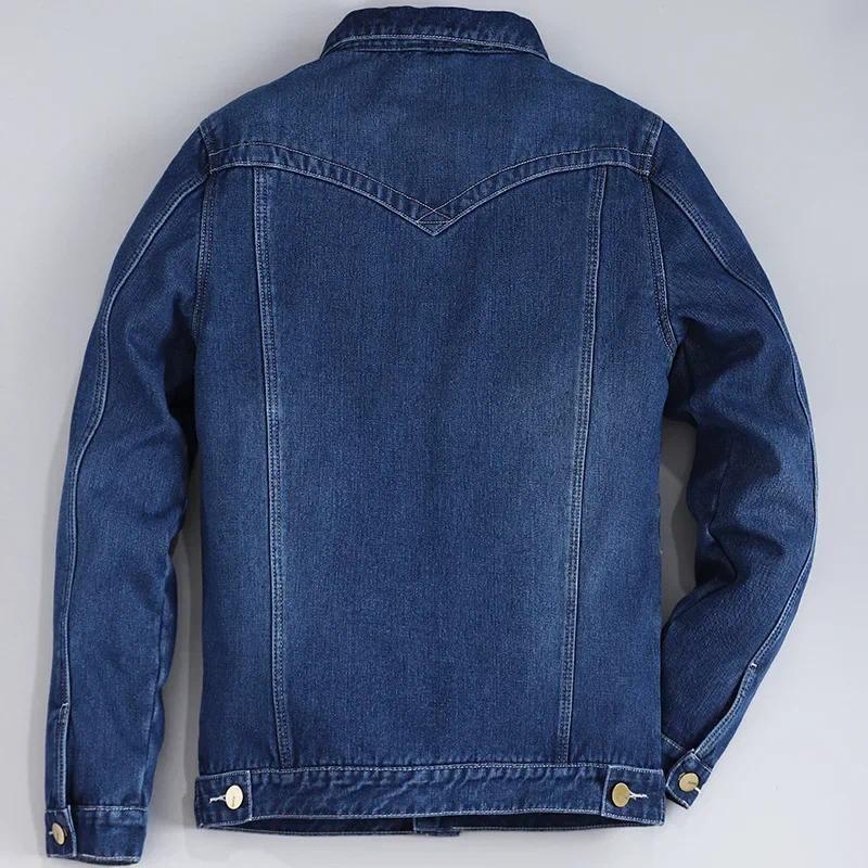 Autumn Winter Men's Velvet Cotton Denim Jacket Male Thick Warm Lined Fleece Jeans Jackets Blue Slim Jeans Coat Top Men's 2023-h 2