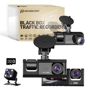 【Shop Now】3-Channel Car DVR Dash Cam 1080P HD Dash Camera with Dual Lens, Video Recorder Black Box, 24H Parking Monitor – Perfect Halloween Gifts & Christmas Gifts for Drivers