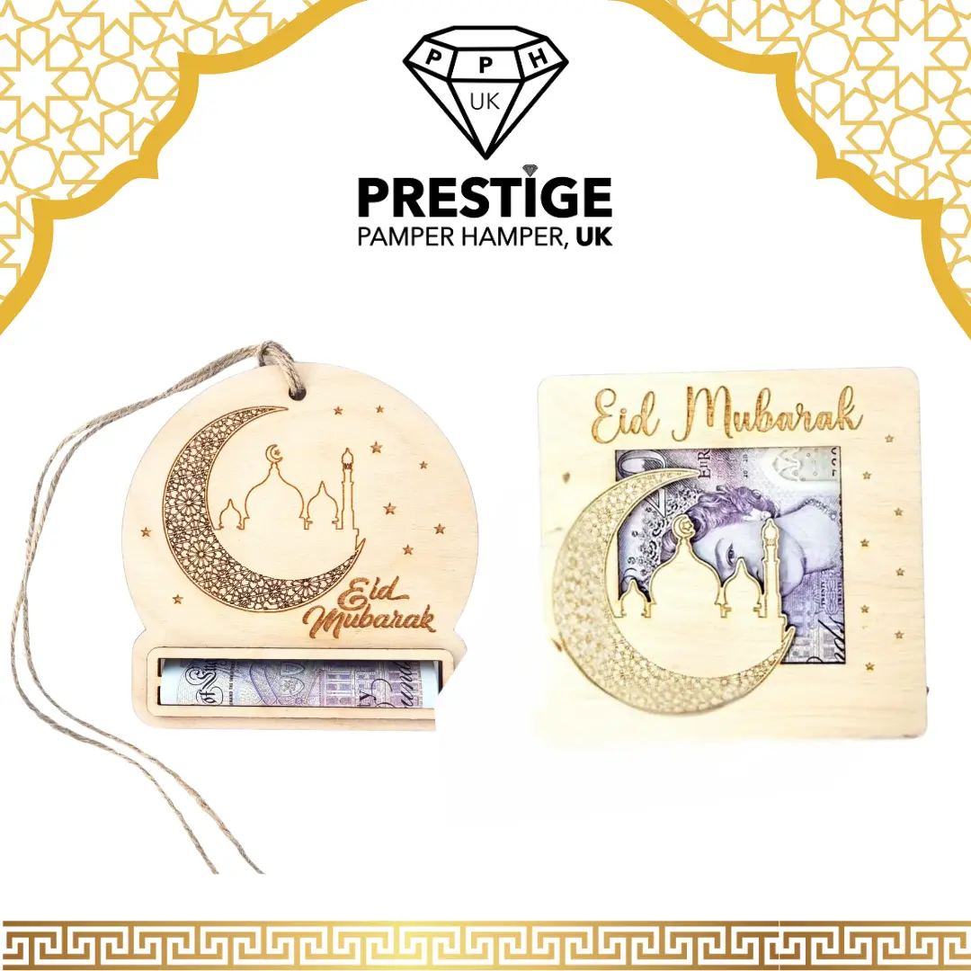 Eid Mubarak Wooden Money Holder, Gifts for Ramadan, Eid Al-Fitr