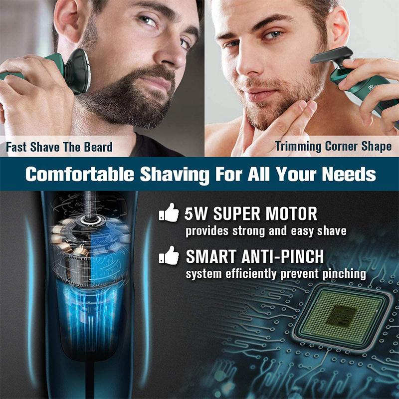 1PC men's electric shaver, 4 in 1 smart electric shaver LCD digital display three head floating shaver washing multi-functional beard knife Smooth Comfort 3