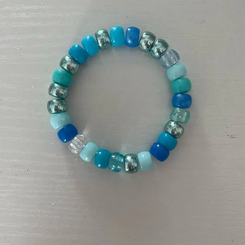 Blue Chunky Bead Bracelet - Fashion Accessory 0