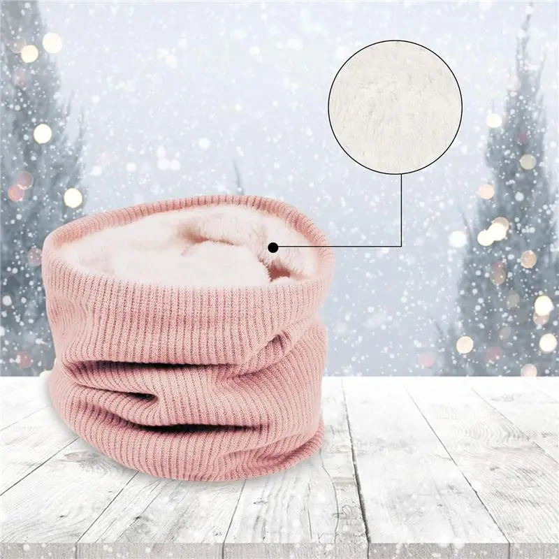 2 Pack Unisex Winter Neck Warmer Thermal Lined Infinity Knitted Snood Scarf for Mens Womens 5