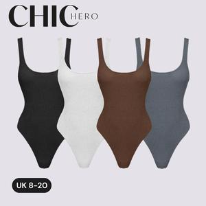 ChicHero Scoop Neck Tank Basic Lightweight Comfortable Bodysuit-Shapeless outfits Womenswear Casual Elegant Everyday Jackets Shapewear Sleeveless Style