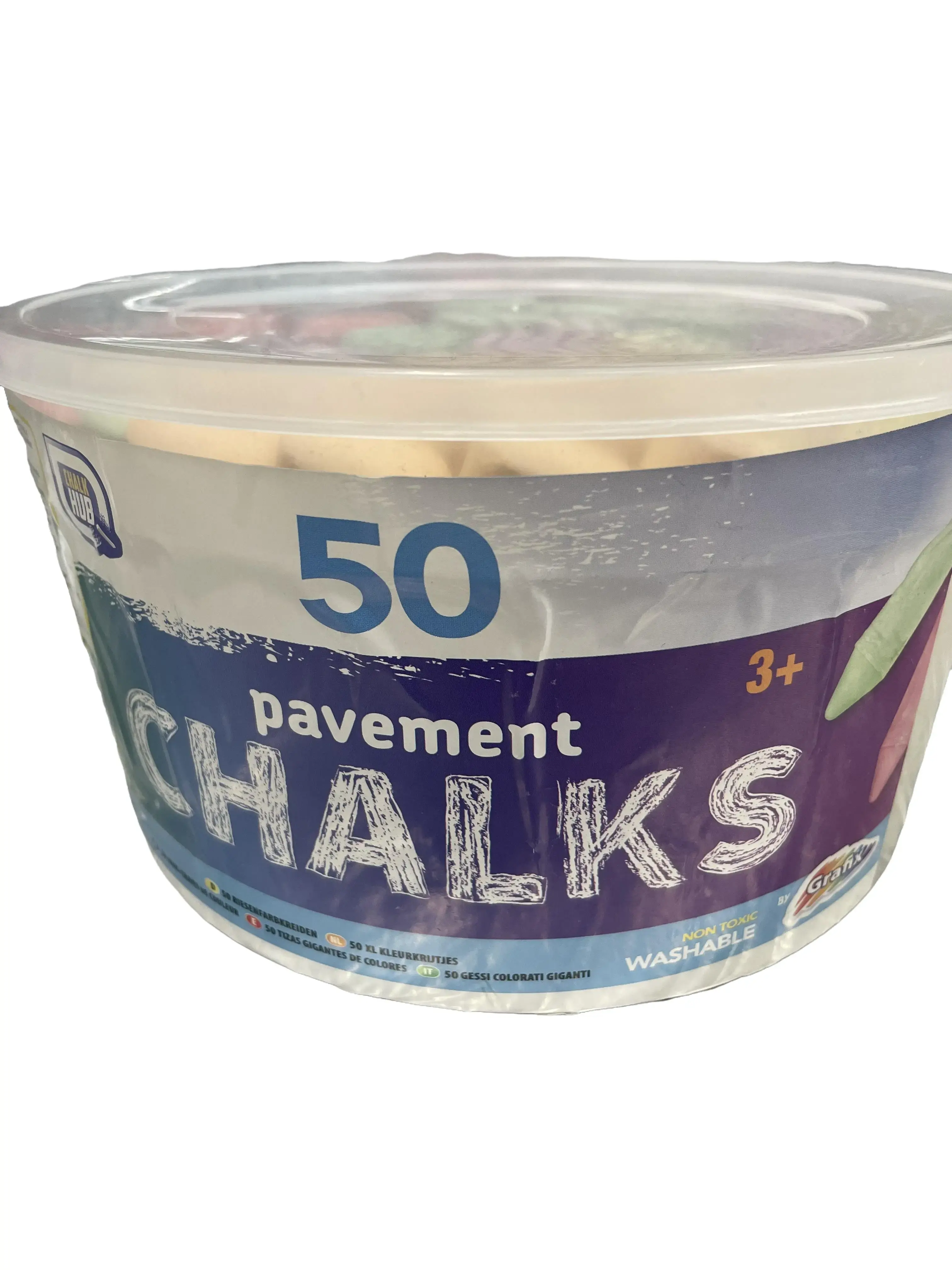 Bucket Of 50 Pavement Jumbo Coloured Chalks Outdoor Floor Art Crafts Playground