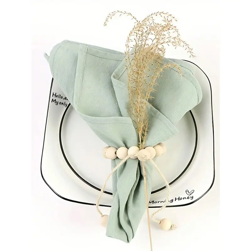 6/12pcs Modern Minimalist Green Soft Absorbent Dining Party Decor Wrinkled Square Napkins, Suitable For Restaurant, Home, Events Cutlery Tableware 1