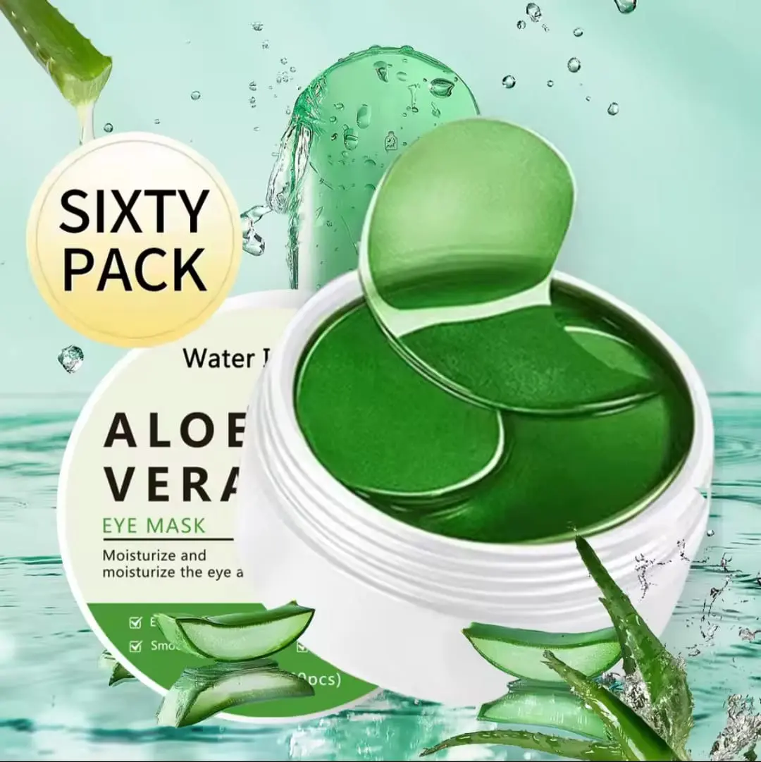 60 Aloe Vera Under Eye Patches with Hyaluronic Acid for Puffy Eyes, Fine Lines, and Wrinkles - 30 Pairs Hydrating Soothing