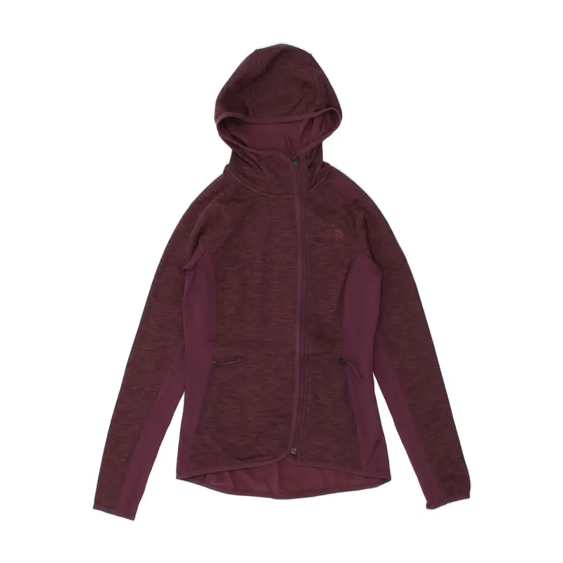Pre-Owned Vintage THE NORTH FACE Womens Zip Hoodie Sweater UK 6 XS Burgundy Colourblock 1