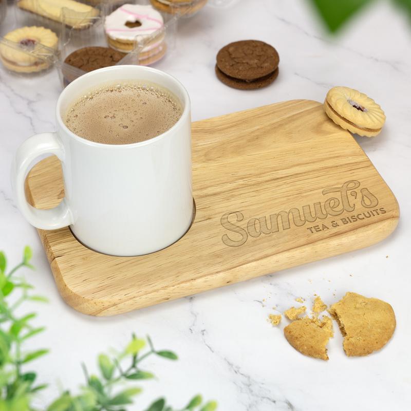 Personalised Custom Engraved Wooden Tea & Biscuit Board Serving Board Novelty Gift Birthday Valentines Housewarming Wedding Christmas 7