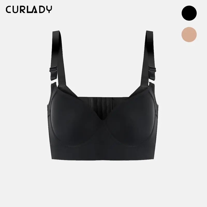[Curlady]  Wonam Bra, Ladies Bra, Back Smoothing Bra PushUp Plus Size Bra HideBack Fat NoUnderwear Simple Wireless3/4Coverage Comfort Seamless Bra