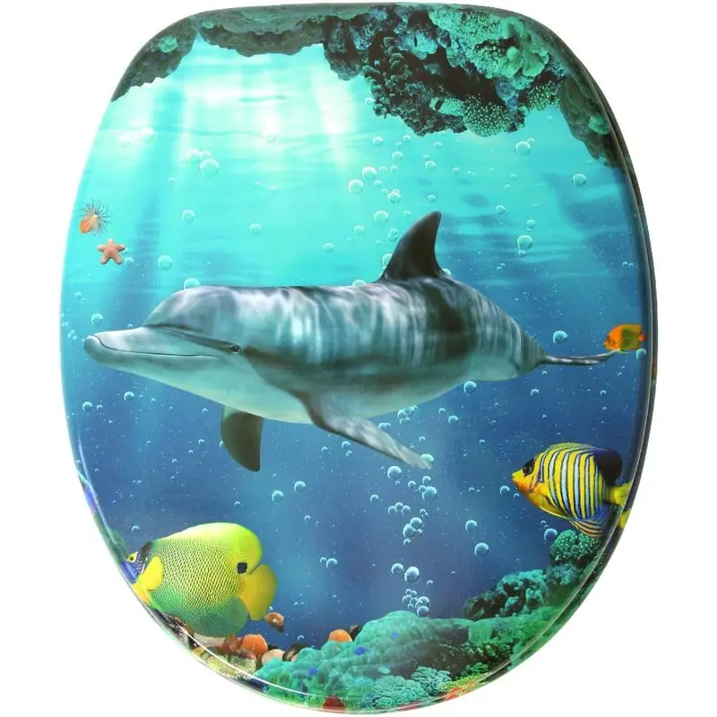 Close Toilet Seat, Wide Choice of New Toilet Seats, Stable Hinges, Easy to Mount (Dolphin) 1