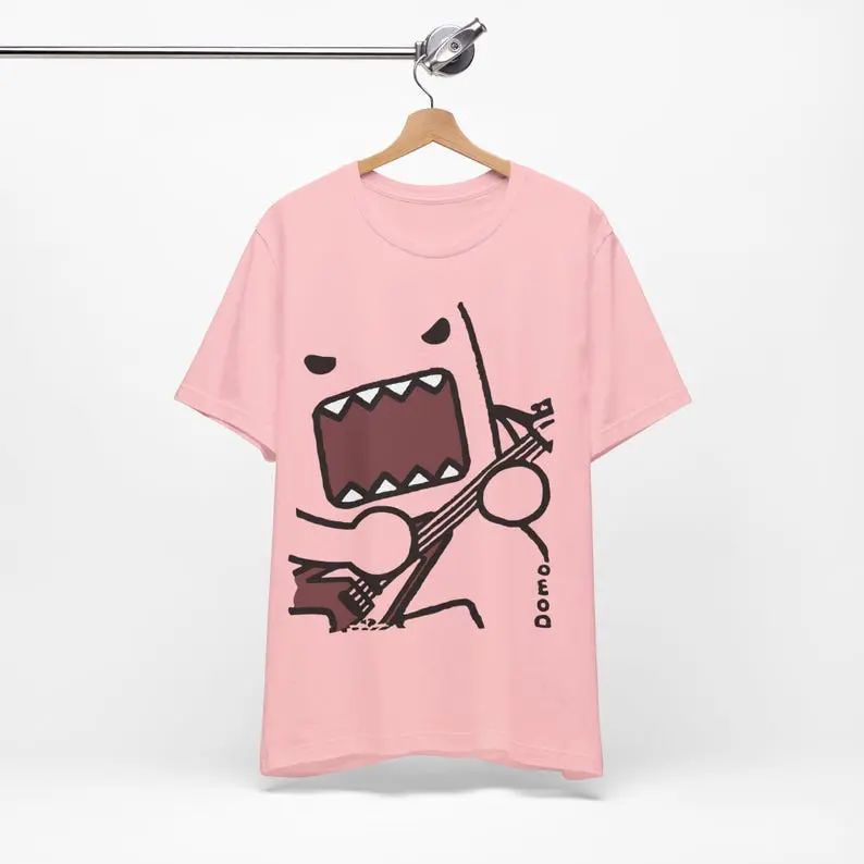 Emo Scene y2k Fashion Tshirt - Unisex Electric Guitar Domo Kun T-shirt - 2000's Vintage Cartoon Hot Topic Shirt 0