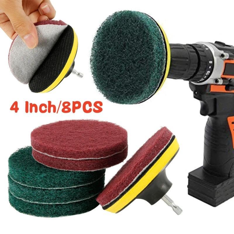 Product Introduction of New 4 Inch Drill Power Brush Tile Scrubber Scouring Pads Cleaning Kit Household Cleaning Tool Bathroom Floor Tub Polishing Pad 28