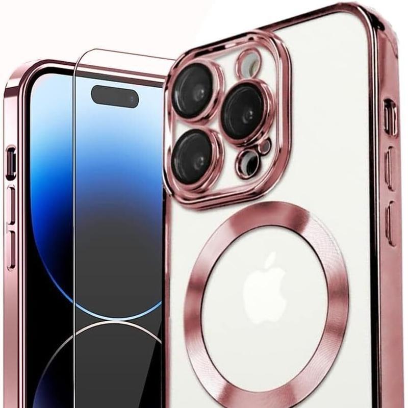 For iPhone 15 14 13 12 Pro 11 Clear Phone Case Magnetic MagSafe Charging Cover 4