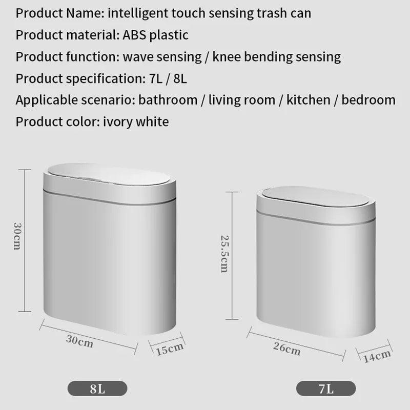 7L Trash Can Smart Sensor Trash Can Automatic Household Electronic Kitchen Trash Bin Toilet Waterproof Narrow Seam Sensor Bin 5
