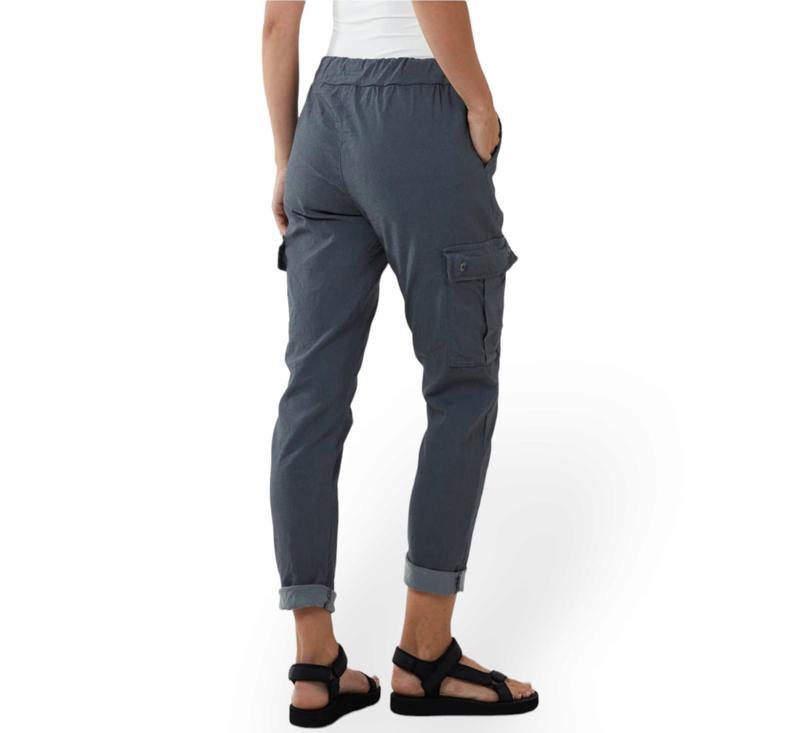 Women's Plain Combat Magic Cargo Stretchy Pants Ladies Italian Utility Pocket Joggers 6