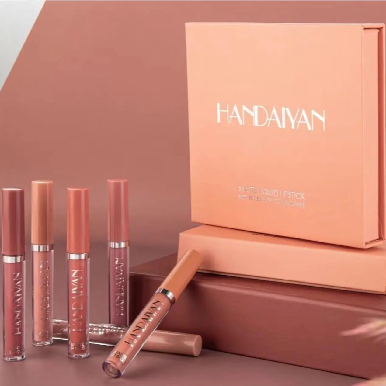 Matte Liquid Lipstick Set - 6 Pcs Nude Lip Gloss, Non-Stick Cup, Waterproof Long Lasting Lip Sticks for Makeup Women - Cosmetic Lip Care, Christmas gift Daily Radiant eyelash kit Silky Glossy