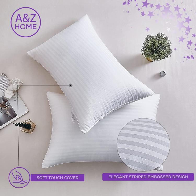 Product Introduction of A&Z Home Soft Egyptian Stripe Pillows - Hotel Quality, Extra Filled, Suitable for Back and Side Sleepers 7