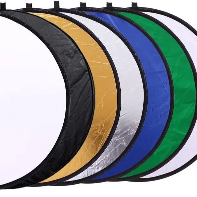 7 in 1 Portable Reflector Diffuser with Chromakey 23" (58cm) Multi Camera Lighting with Carrying Case for Photo Studio Accessories Smartphone