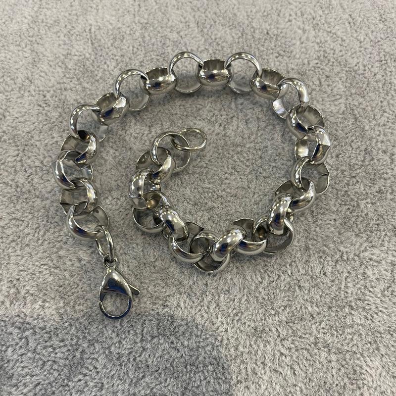 Stainless steel silver plated belcher bracelet 1